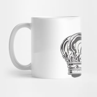 Elegant Monochrome Crown Graphic Tee Design No. 503 Mug